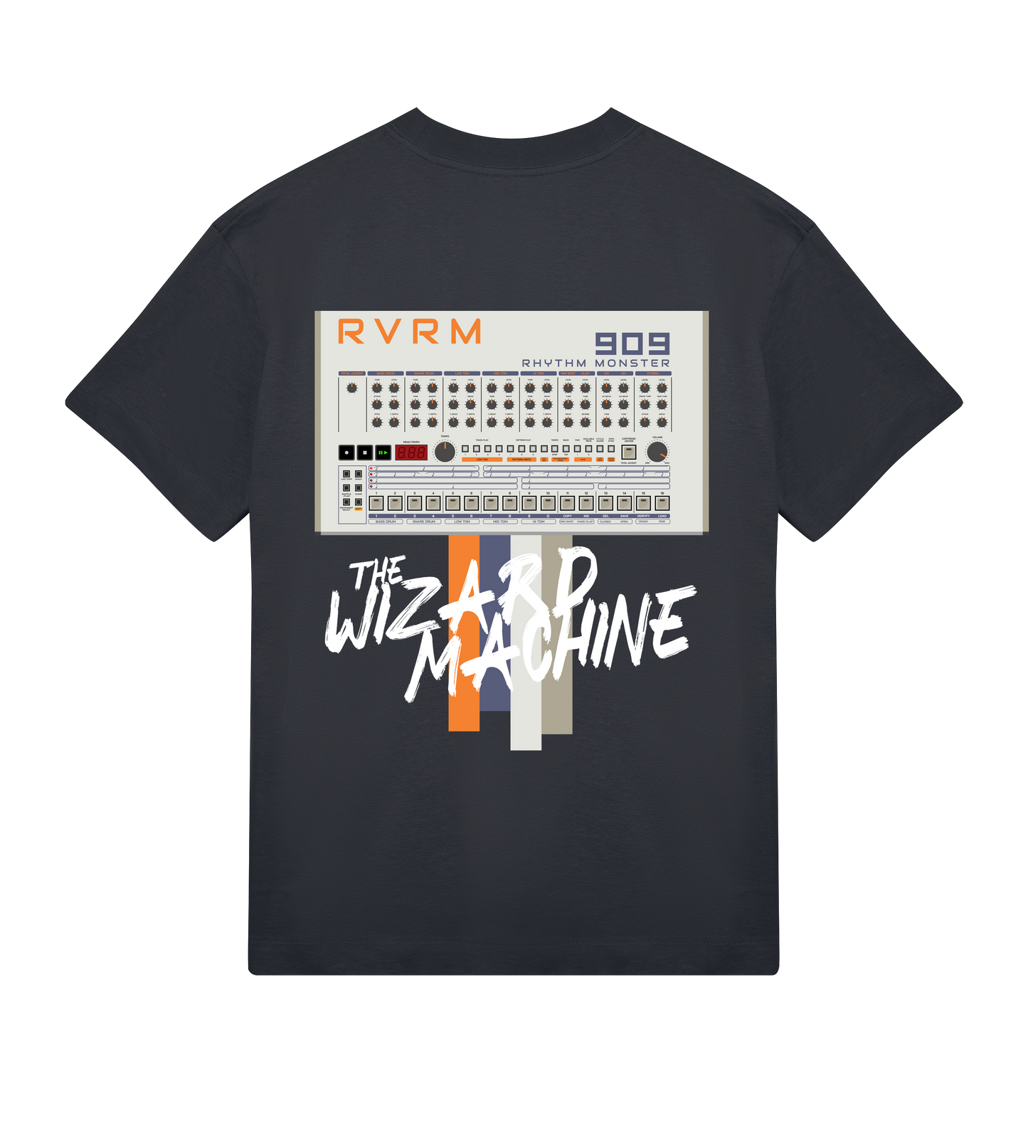 rvrm music - the 909 backprint (mens boxy tee)
