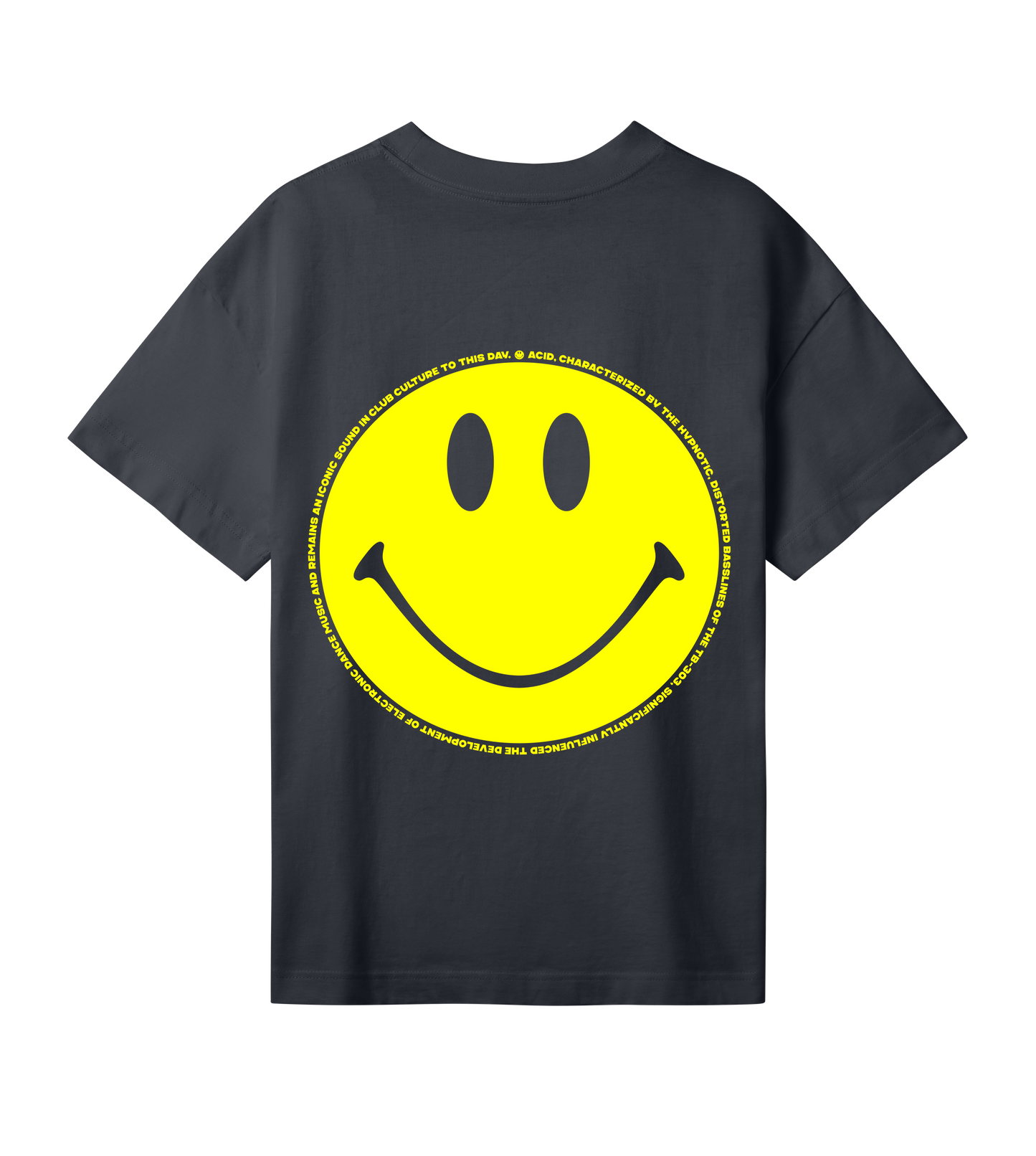 rvrm music - acid house smiley backprint (womens oversized tee)