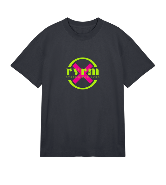 rvrm music - raw techno (mens boxy tee)