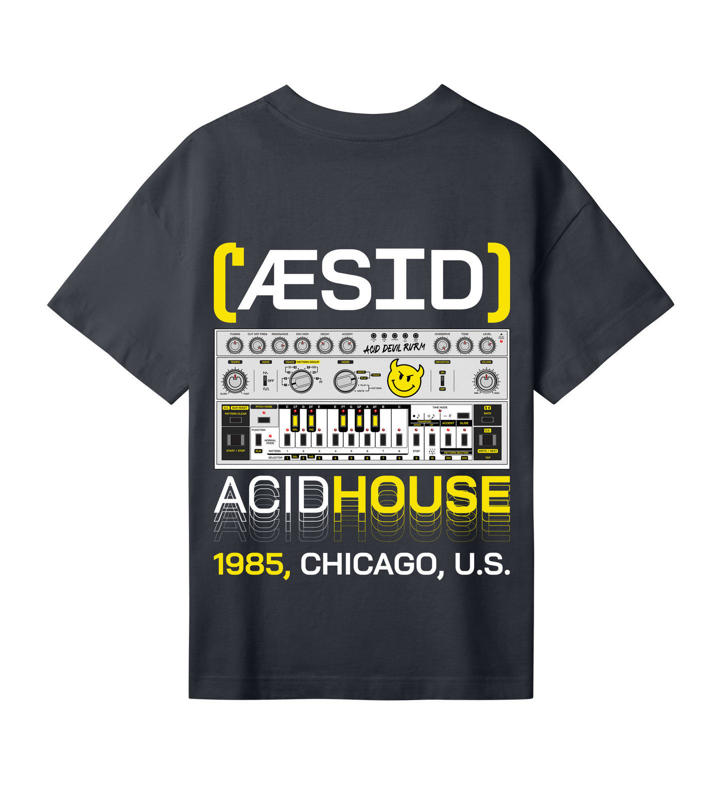 rvrm music - acid house backprint (womens oversized tee)